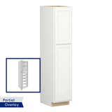 Shenandoah PRO Express Breckenridge 18-in W x 90-in H x 24-in D Linen Partial Overlay Pantry Fully Assembled Plywood Cabinet (Recessed Panel Shaker Door Style)
