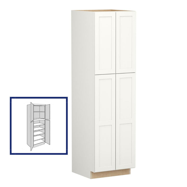 Shenandoah PRO Express Breckenridge 24-in W x 96-in H x 24-in D Linen Full Overlay Pantry Fully Assembled Plywood Cabinet (Recessed Panel Shaker Door Style)
