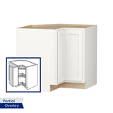Shenandoah PRO Express Breckenridge 36-in W x 34.5-in H x 24-in D Linen Partial Overlay Lazy Susan Corner Base Fully Assembled Plywood Cabinet (Recessed Panel Shaker Style)