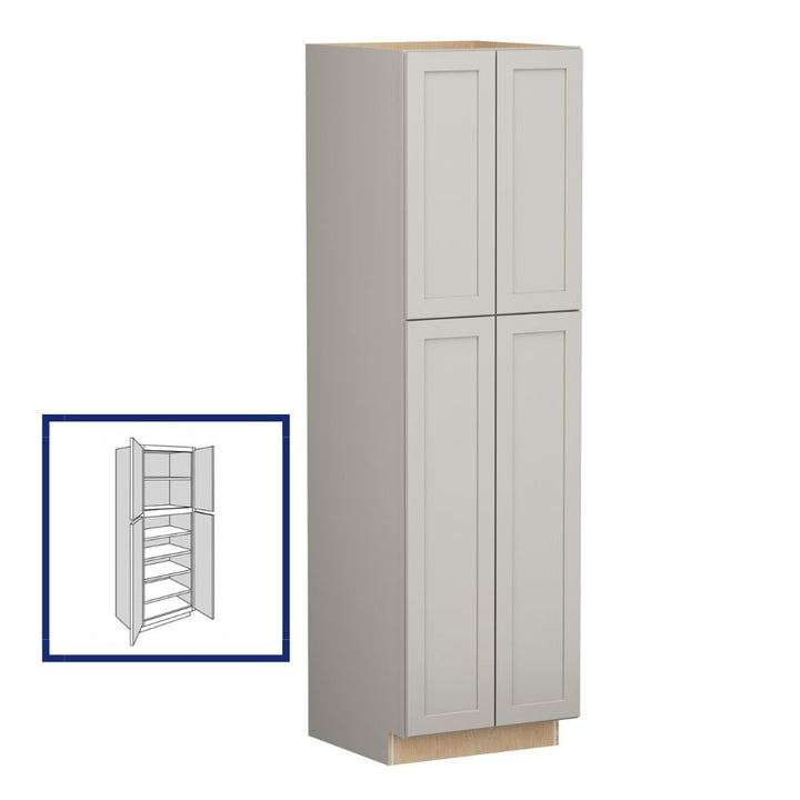 Shenandoah PRO Express Breckenridge 24-in W x 90-in H x 24-in D Stone Full Overlay Pantry Fully Assembled Plywood Cabinet (Recessed Panel Shaker Door Style)