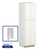 Shenandoah PRO Express Breckenridge 24-in W x 90-in H x 24-in D Linen Partial Overlay Pantry Fully Assembled Plywood Cabinet (Recessed Panel Shaker Door Style)