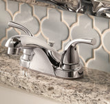 Delta Foundations Chrome 2-Handle 4-in Centerset WaterSense Bathroom Sink Faucet with Drain, B2515LF-PPU-ECO
