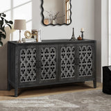 SINOFURN Traditional Black Tv Cabinet (Accommodates TVs up to 65-in)