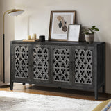 SINOFURN Traditional Black Tv Cabinet (Accommodates TVs up to 65-in)