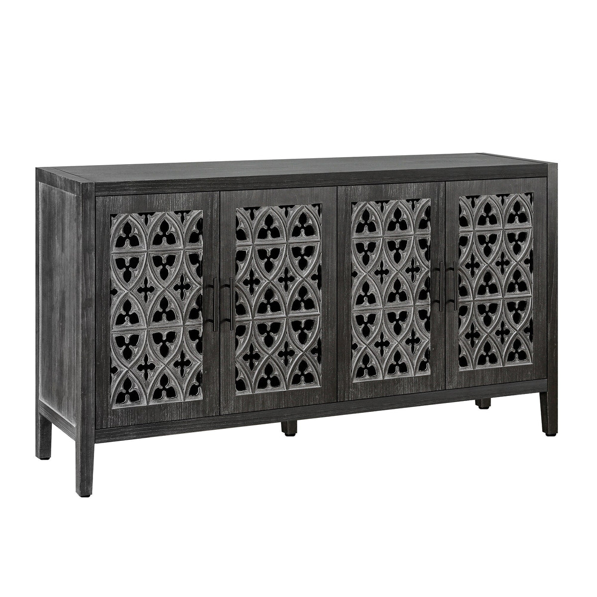 SINOFURN Traditional Black Tv Cabinet (Accommodates TVs up to 65-in)