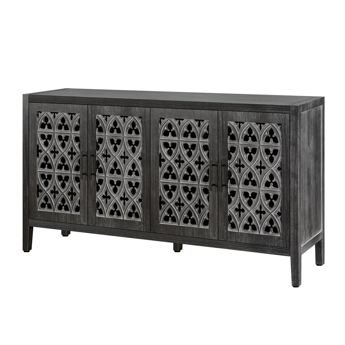 SINOFURN Traditional Black Tv Cabinet (Accommodates TVs up to 65-in)