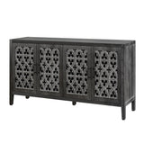 SINOFURN Traditional Black Tv Cabinet (Accommodates TVs up to 65-in)