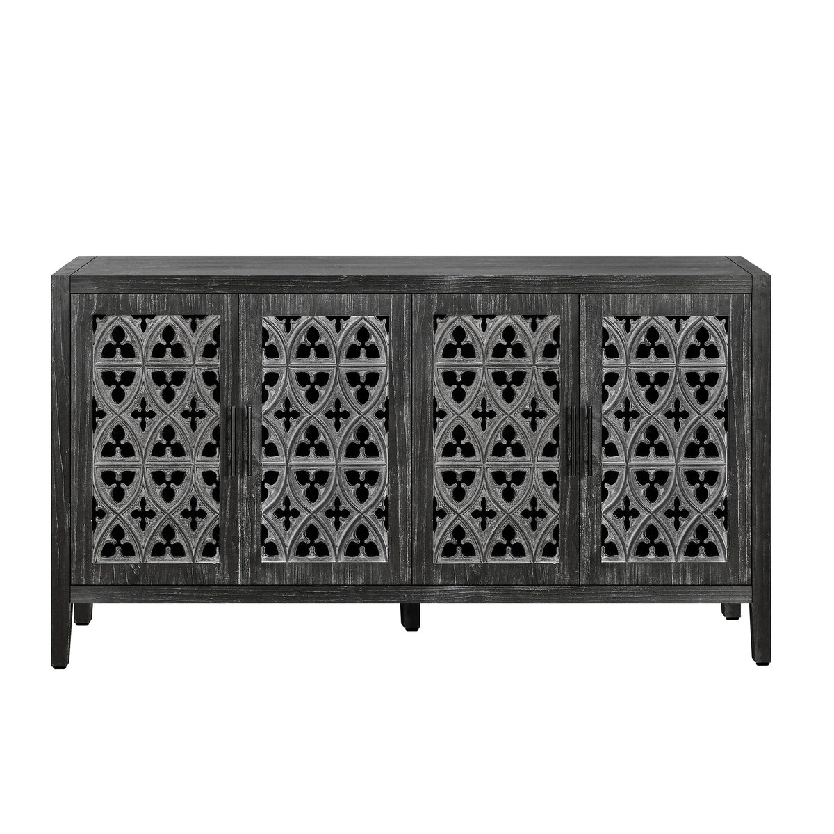 SINOFURN Traditional Black Tv Cabinet (Accommodates TVs up to 65-in)