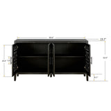SINOFURN Traditional Black Tv Cabinet (Accommodates TVs up to 65-in)