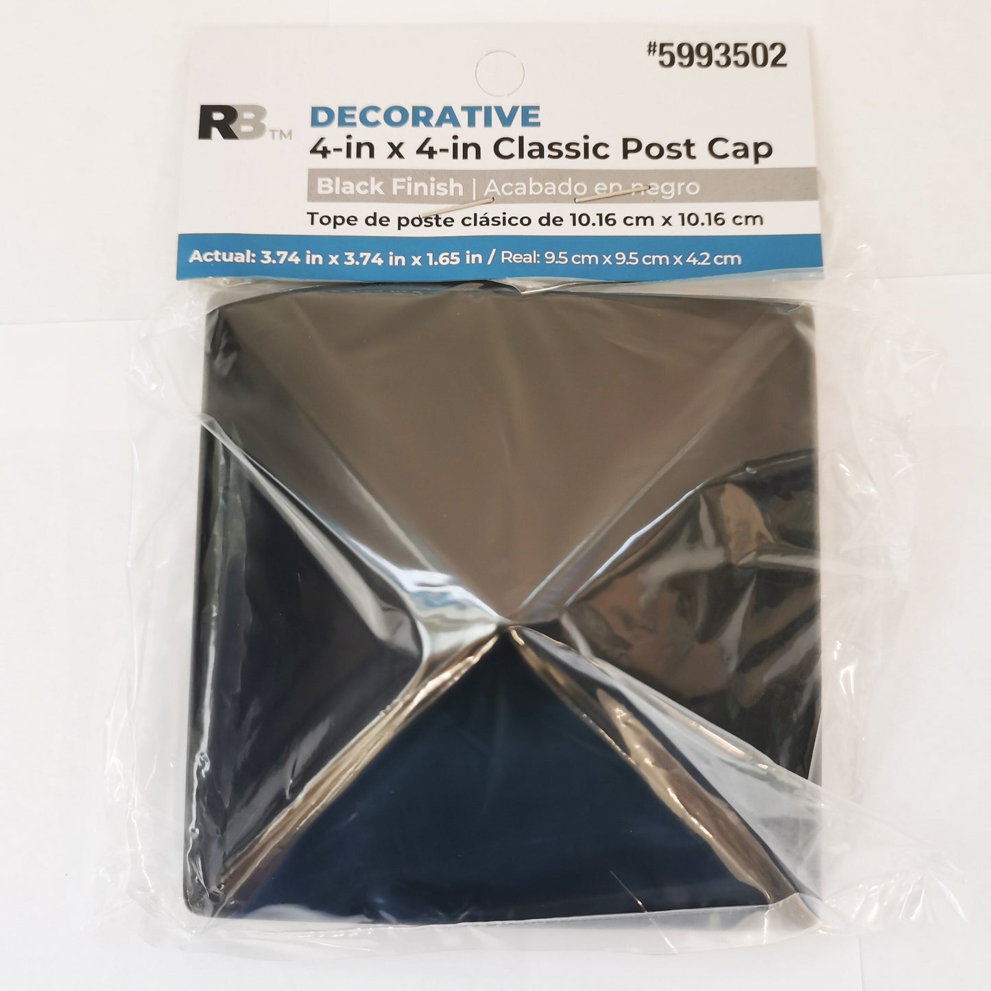 RELIABILT 4-in x 4-in Classic Black Metal Deck Post Cap