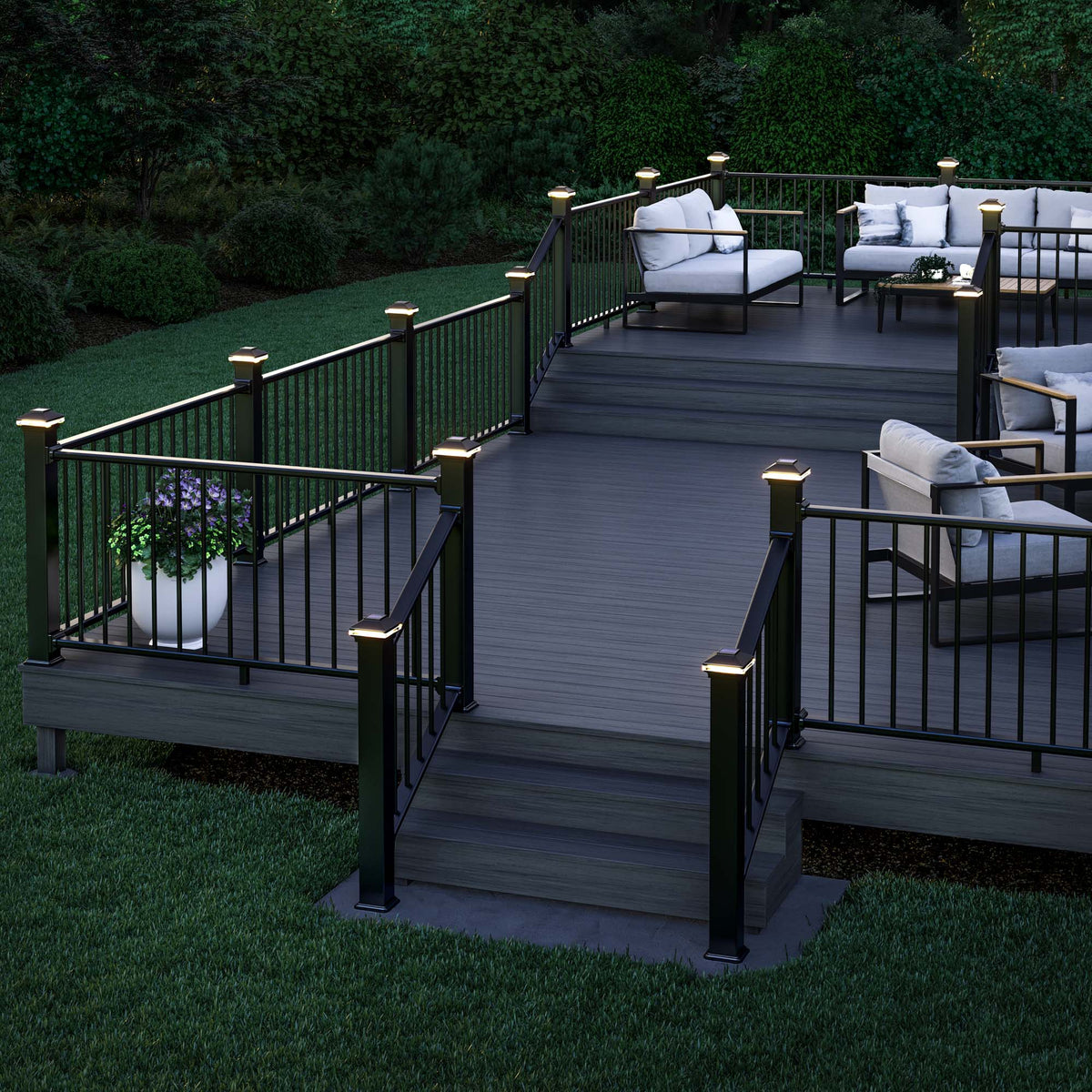 Deckorators 4-in x 4-in 5-Lumen 1-Watt Black Battery-operated LED Outdoor Post Cap Light (6500 K)