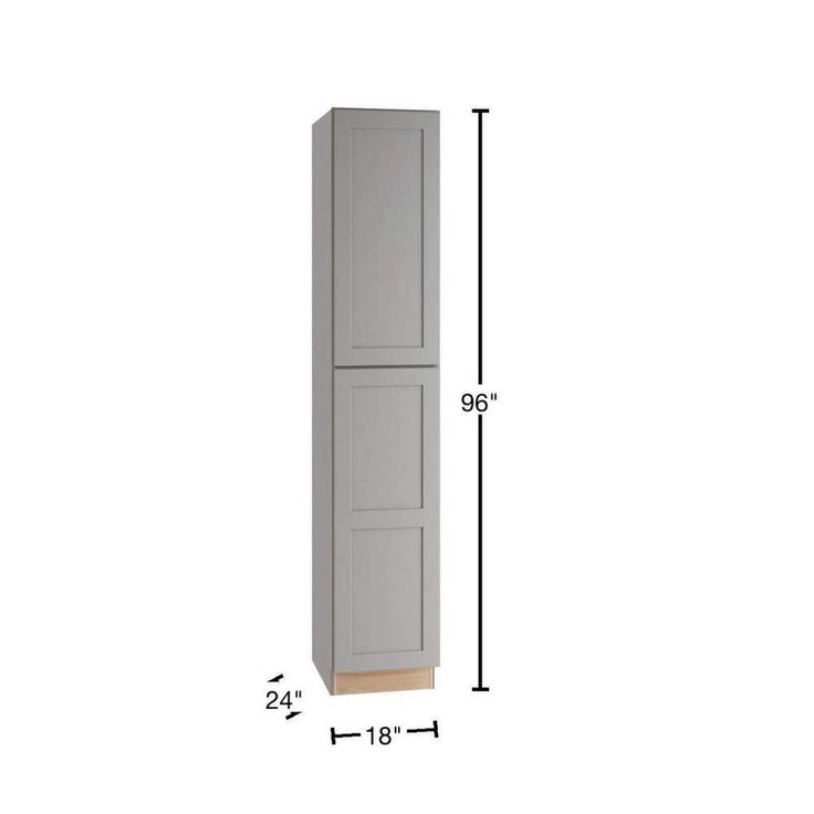 Home Decorators Collection Newport 18 in. W x 24 in. D x 96 in. H Assembled Plywood Pantry Kitchen Cabinet in Pearl Gray with Soft Close LH