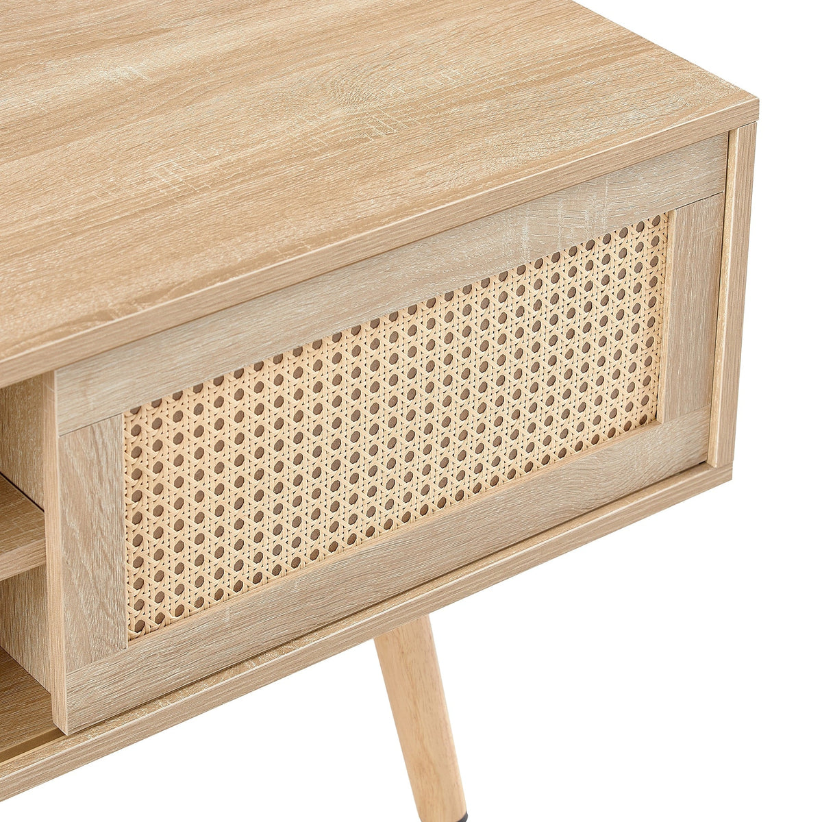 SINOFURN Farmhouse/Rustic Natural Tv Cabinet (Accommodates TVs up to 60-in)