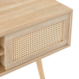 SINOFURN Farmhouse/Rustic Natural Tv Cabinet (Accommodates TVs up to 60-in)