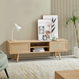 SINOFURN Farmhouse/Rustic Natural Tv Cabinet (Accommodates TVs up to 60-in)