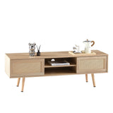 SINOFURN Farmhouse/Rustic Natural Tv Cabinet (Accommodates TVs up to 60-in)