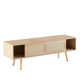 SINOFURN Farmhouse/Rustic Natural Tv Cabinet (Accommodates TVs up to 60-in)