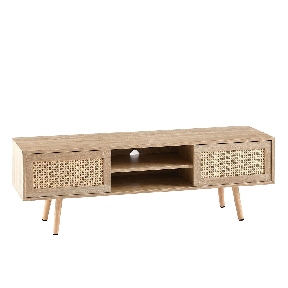 SINOFURN Farmhouse/Rustic Natural Tv Cabinet (Accommodates TVs up to 60-in)