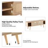 SINOFURN Farmhouse/Rustic Natural Tv Cabinet (Accommodates TVs up to 60-in)