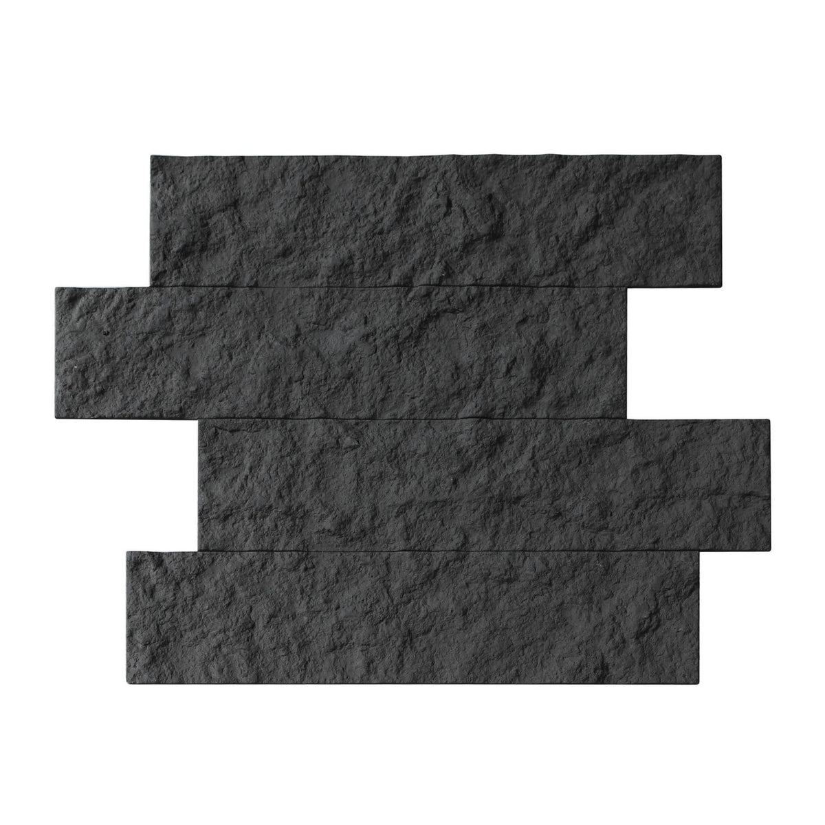 LuxySplash Annetta Soft Black 12-in x 15-in Natural Natural stone Mixed Subway Peel and stick Wall Tile product image