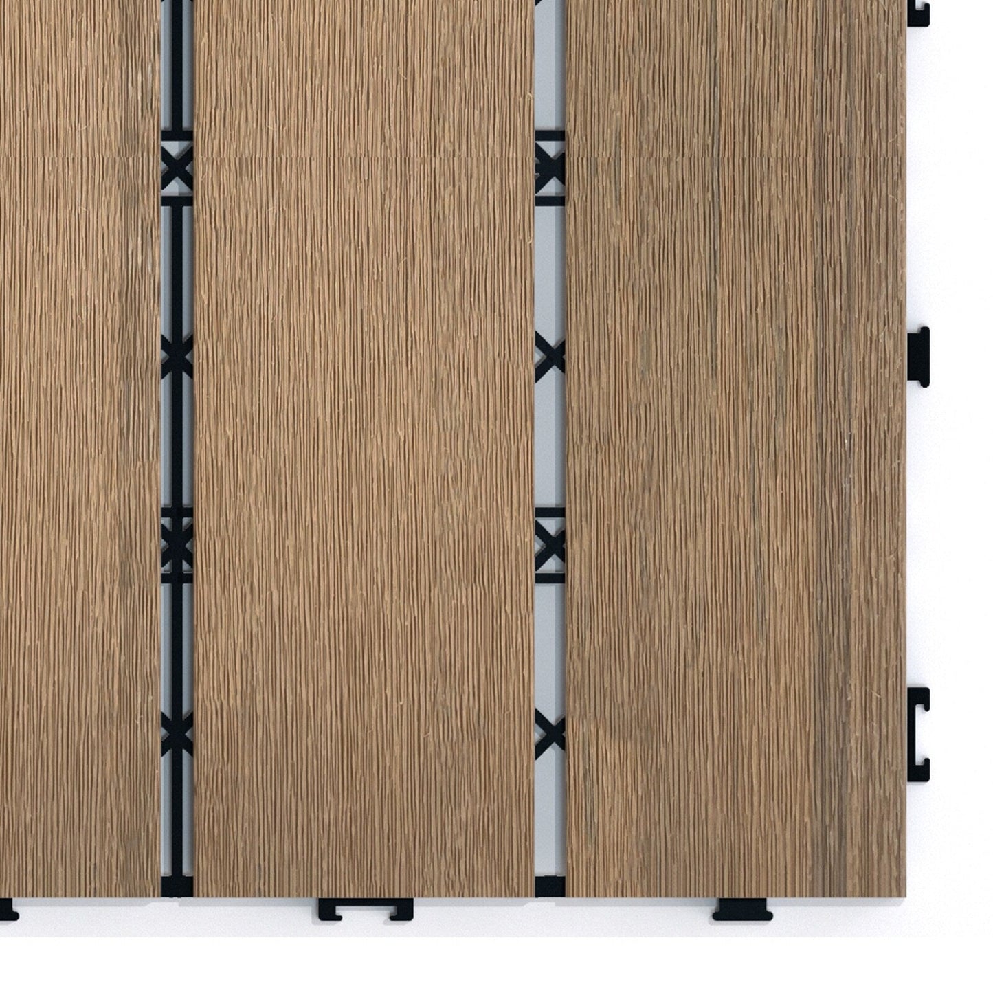 Maocao Hoom 11.8-in x 11.8-in Oak Prefinished Pressure Treated Composite Deck Tile (10.63-sq ft)