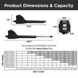 ALEKO 20-ft Dual Swing Universal Electric Driveway Gate Opener Kit (Solar Compatible)