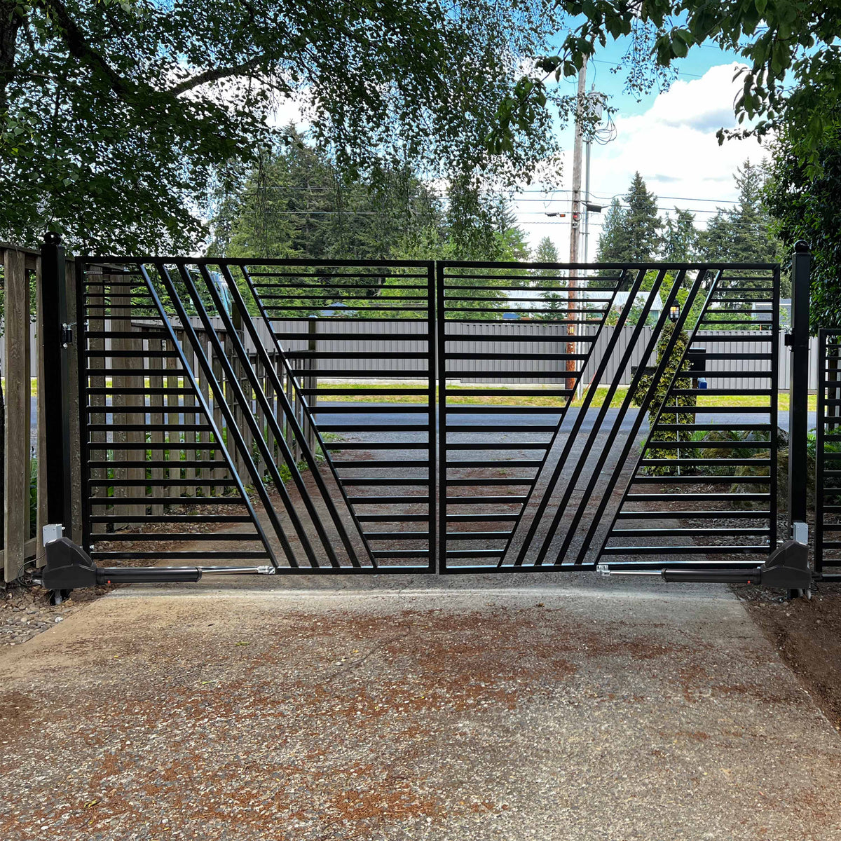 ALEKO 20-ft Dual Swing Universal Electric Driveway Gate Opener Kit (Solar Compatible)