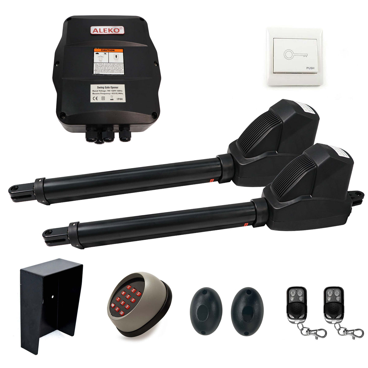 ALEKO 20-ft Dual Swing Universal Electric Driveway Gate Opener Kit (Solar Compatible)