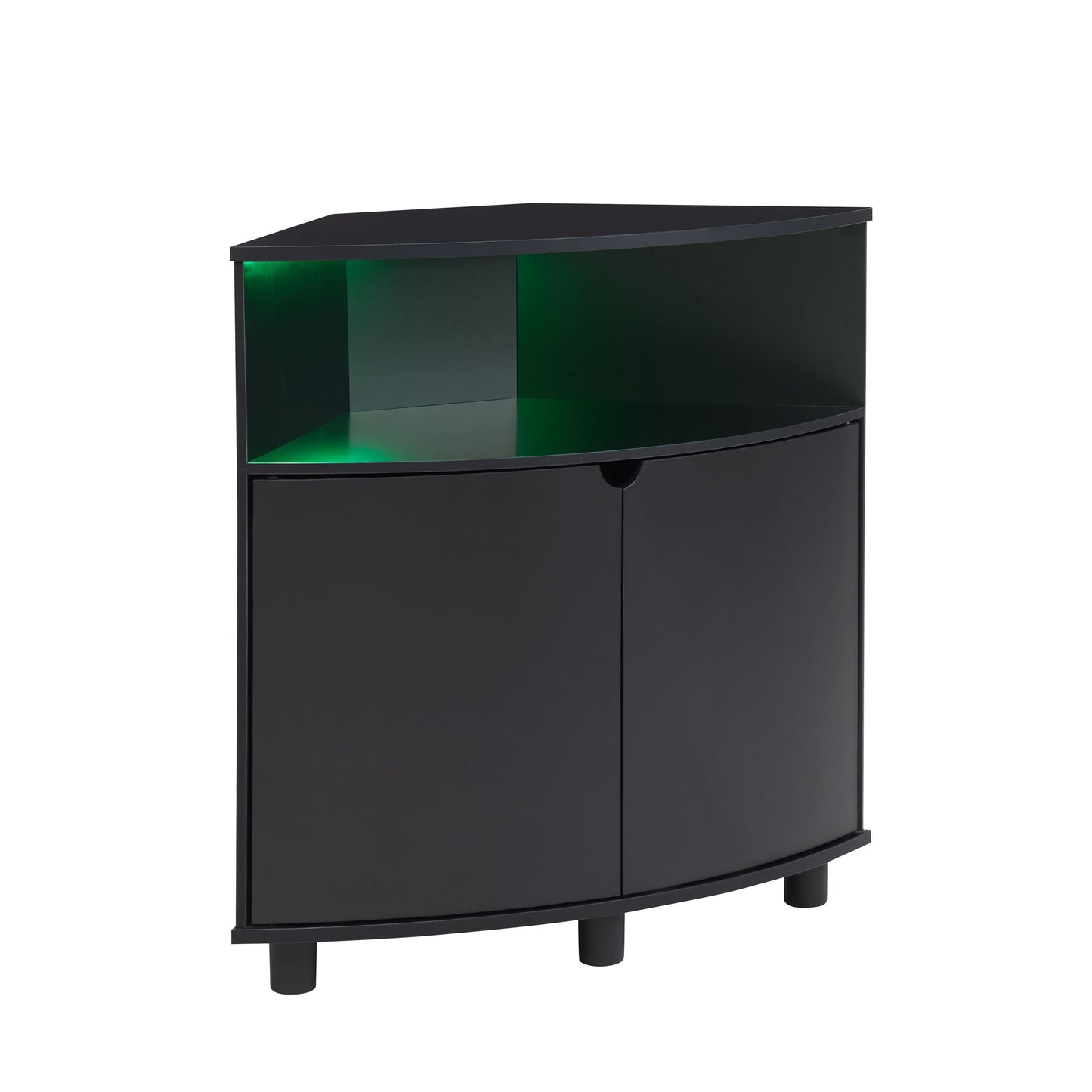Furniture of America Leto Black Contemporary/Modern Mdf Media Cabinet