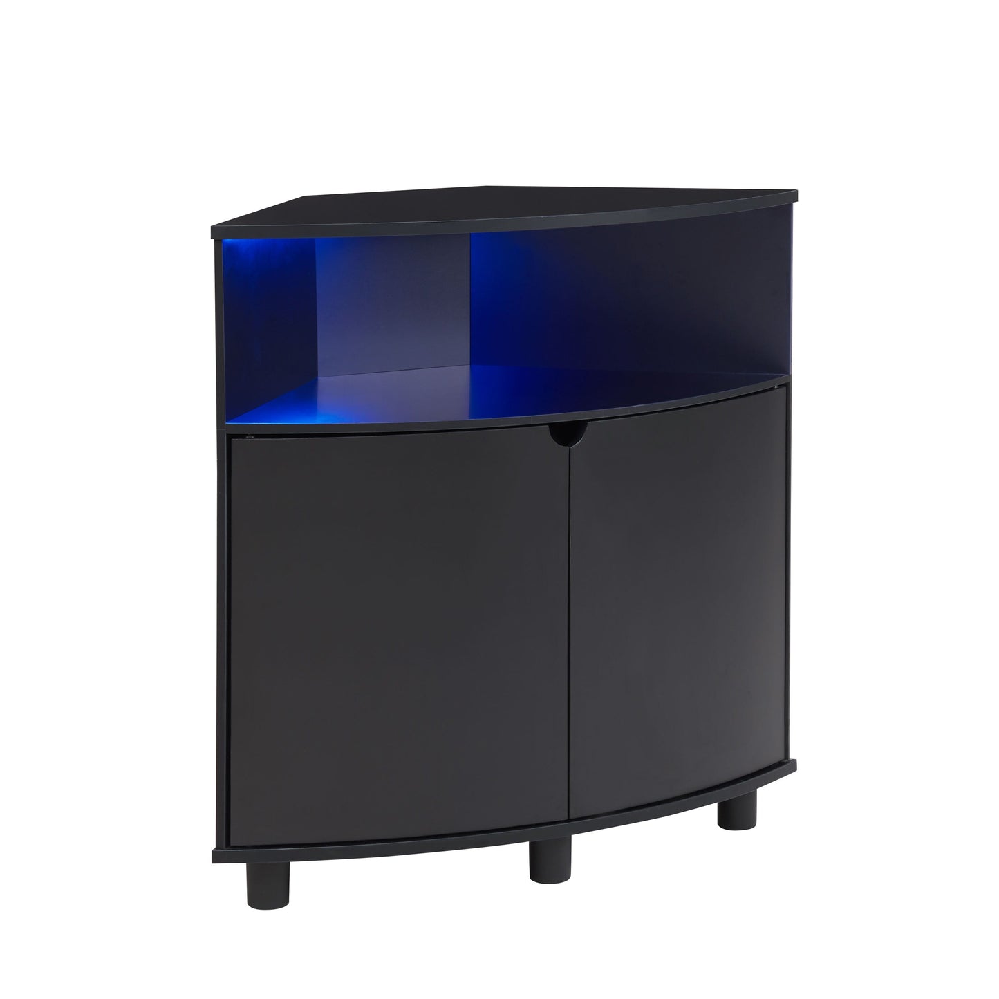 Furniture of America Leto Black Contemporary/Modern Mdf Media Cabinet