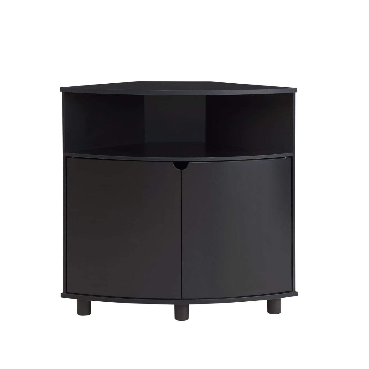 Furniture of America Leto Black Contemporary/Modern Mdf Media Cabinet