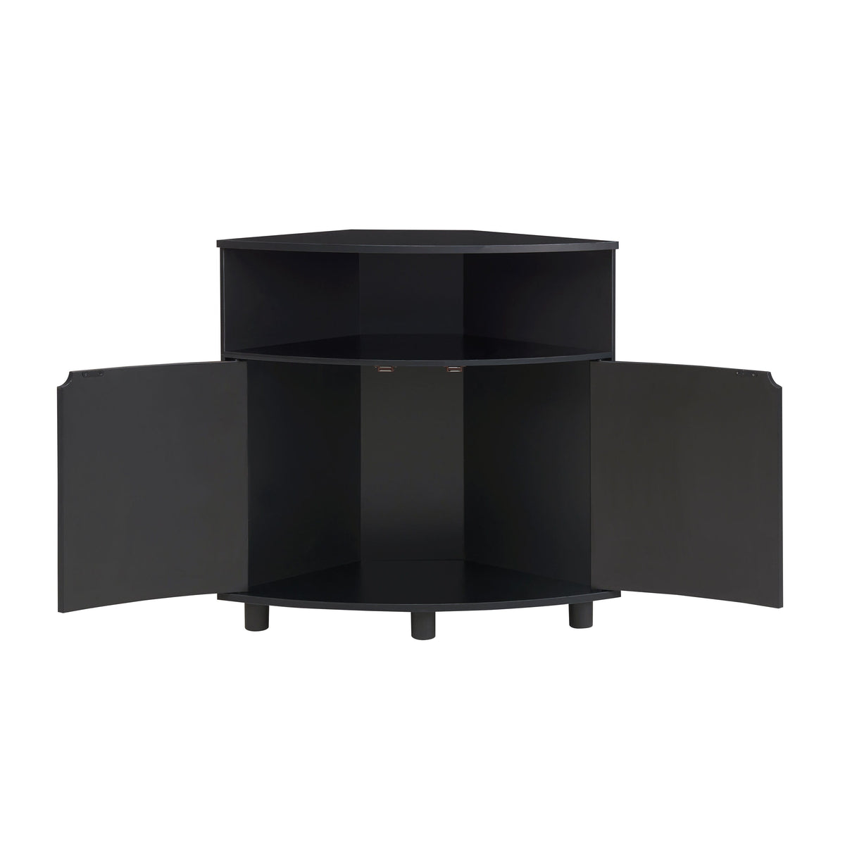 Furniture of America Leto Black Contemporary/Modern Mdf Media Cabinet