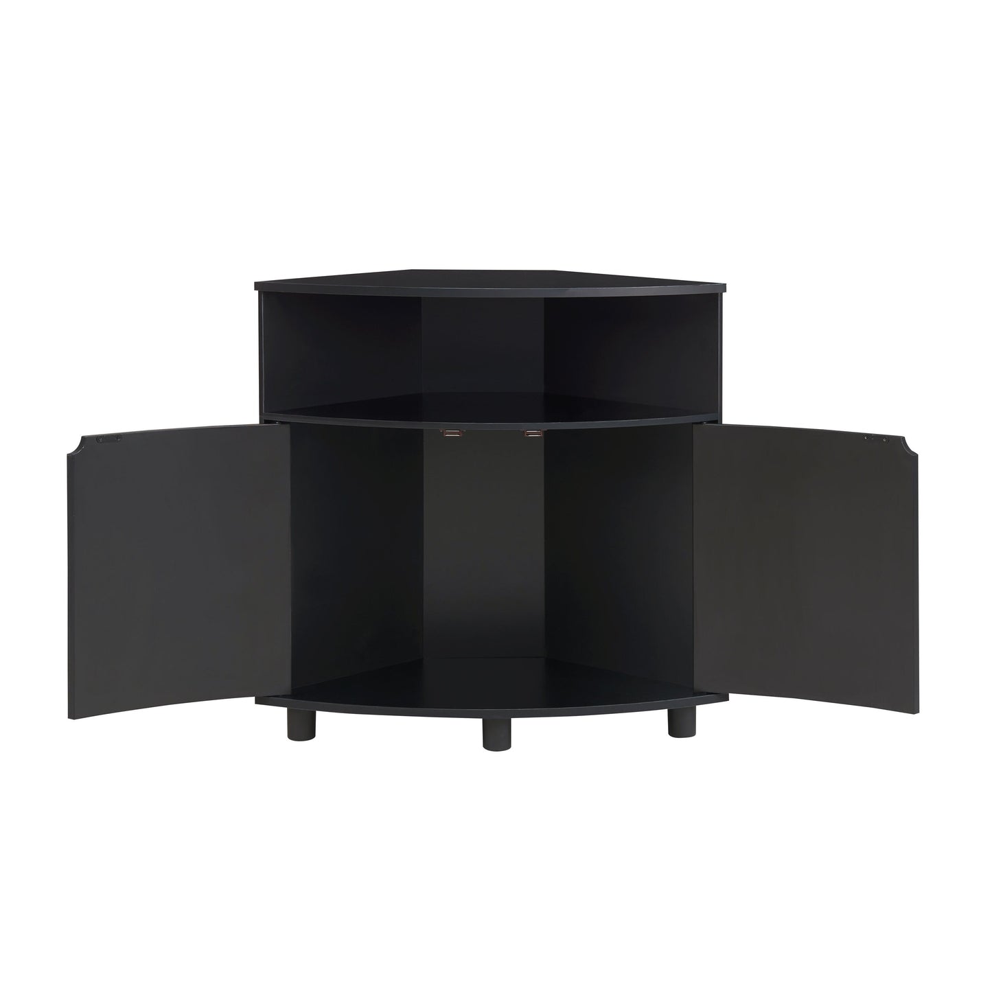 Furniture of America Leto Black Contemporary/Modern Mdf Media Cabinet