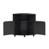 Furniture of America Leto Black Contemporary/Modern Mdf Media Cabinet