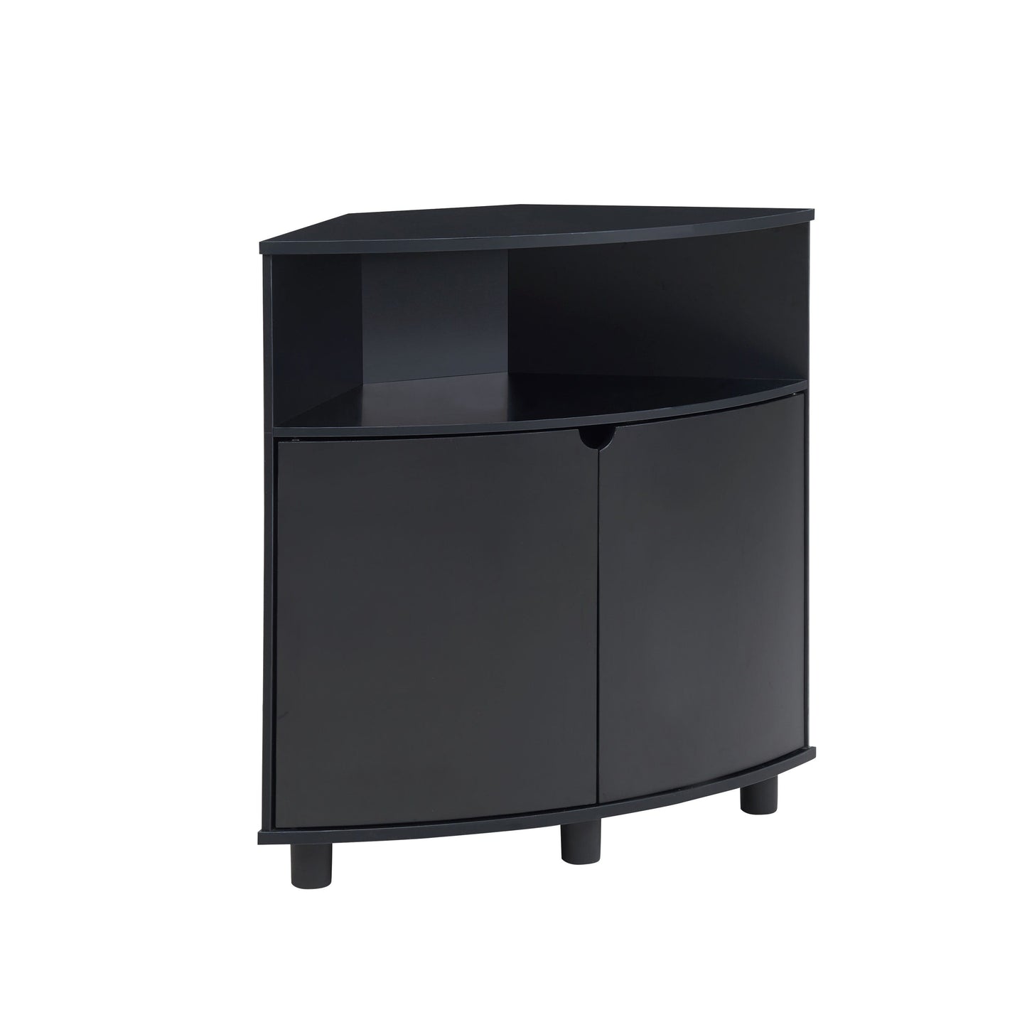Furniture of America Leto Black Contemporary/Modern Mdf Media Cabinet