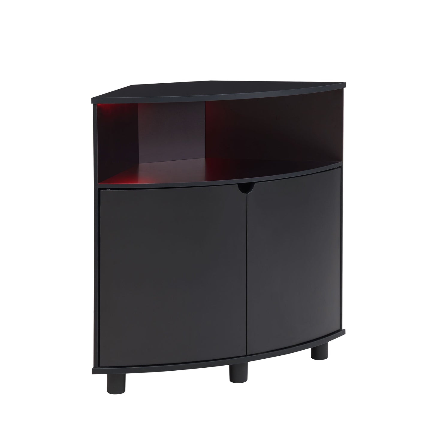 Furniture of America Leto Black Contemporary/Modern Mdf Media Cabinet