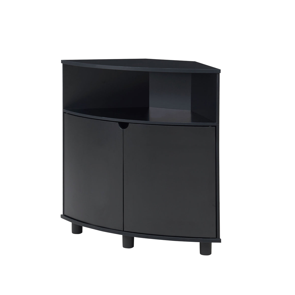 Furniture of America Leto Black Contemporary/Modern Mdf Media Cabinet