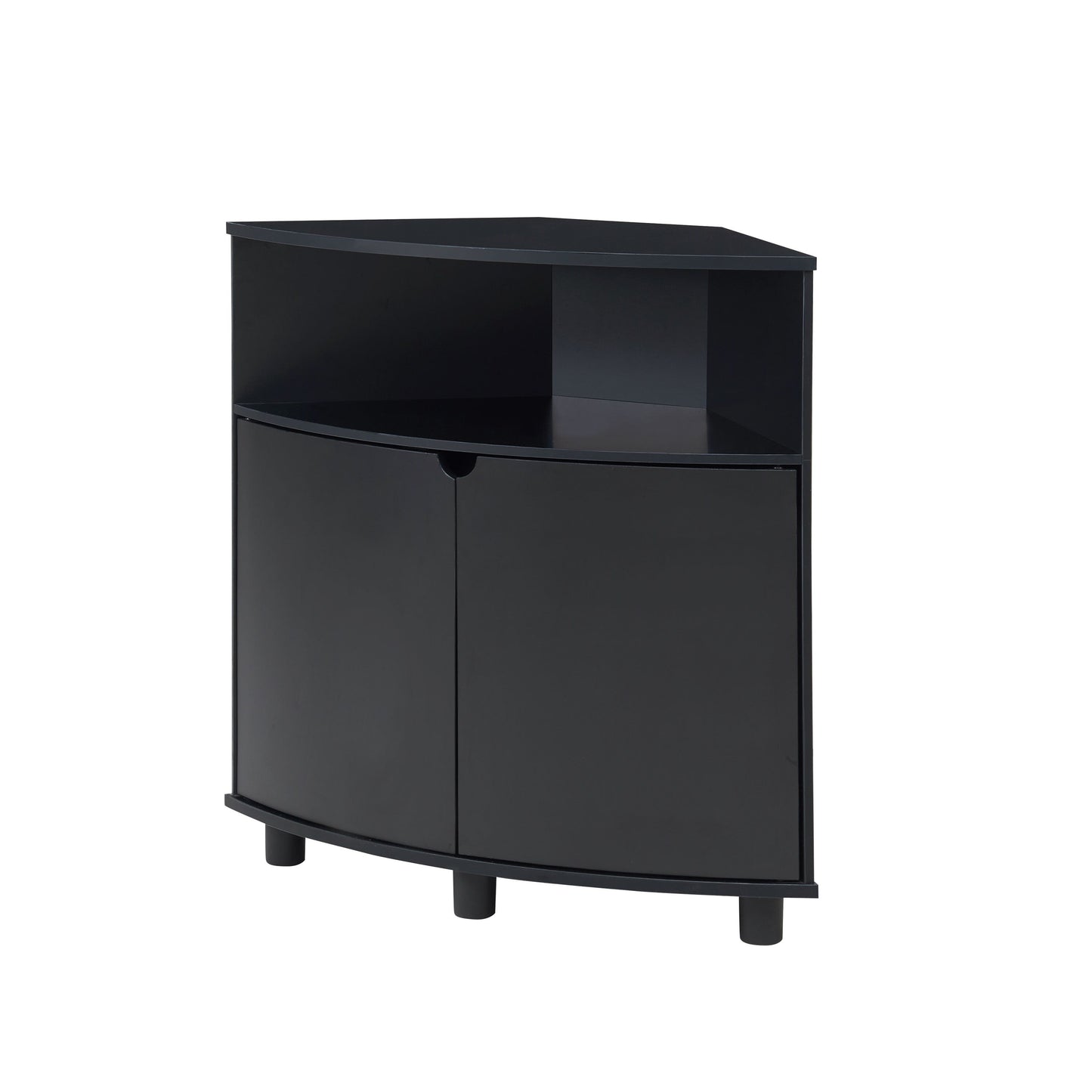 Furniture of America Leto Black Contemporary/Modern Mdf Media Cabinet
