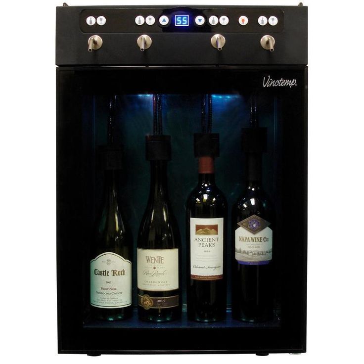 Vinotemp 4-Bottle Capacity Black Freestanding Wine Chiller