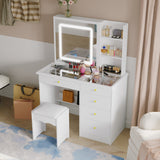 FUFU&GAGA Contemporary White Console Table with Drawer - Multi-Functional Kitchen Cabinet and Chic Style Buffet Sideboard