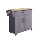 Jarenie Gray Mdf Base with Mdf Wood Top Rolling Kitchen Island (18-in x 35.1-in x 33.9-in)