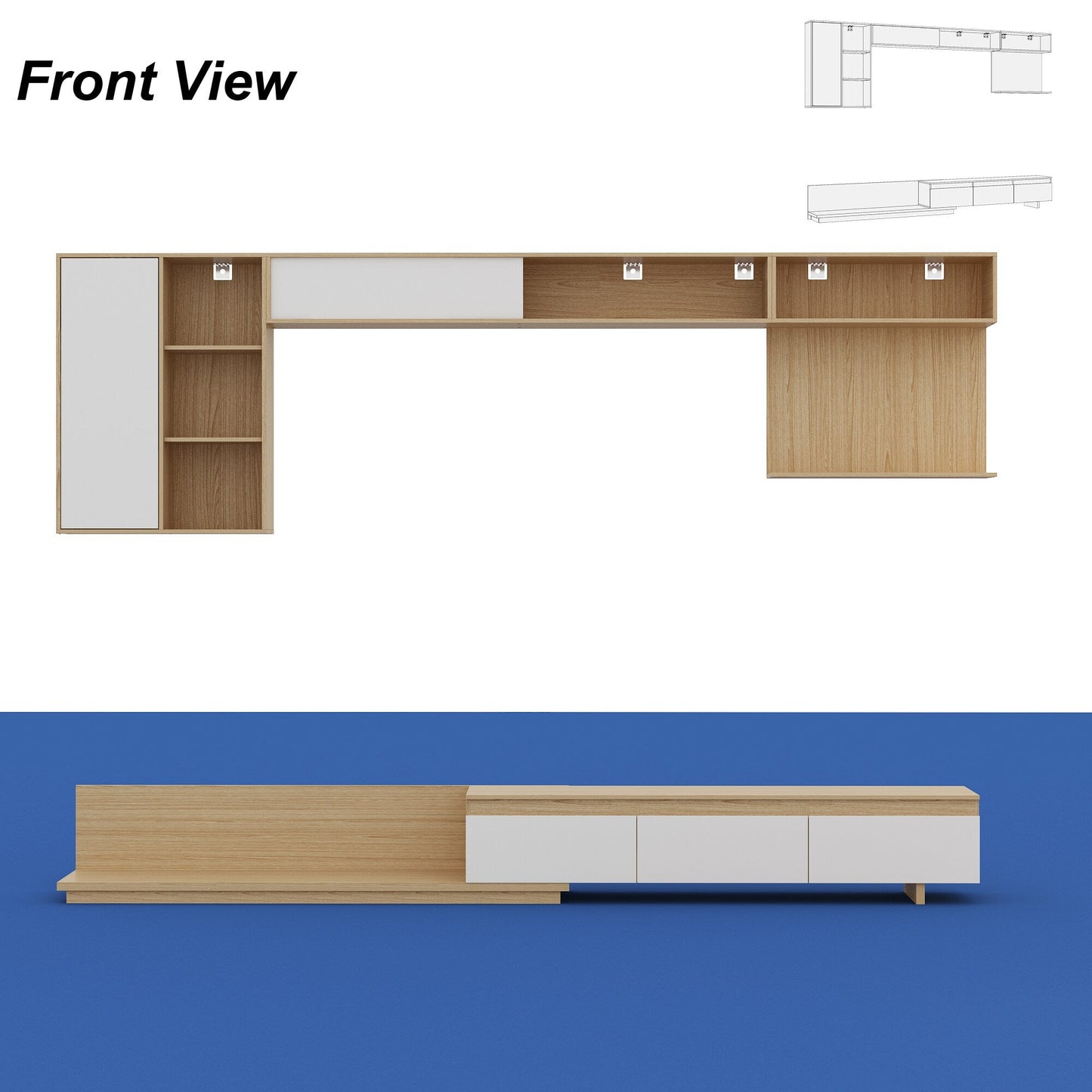 FUFU&GAGA Modern/Contemporary Brown+White Tv Cabinet (Accommodates TVs up to 70-in)