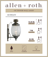 Portfolio 15.25-in H Brushed Bronze Medium Base (E-26) Outdoor Wall Light