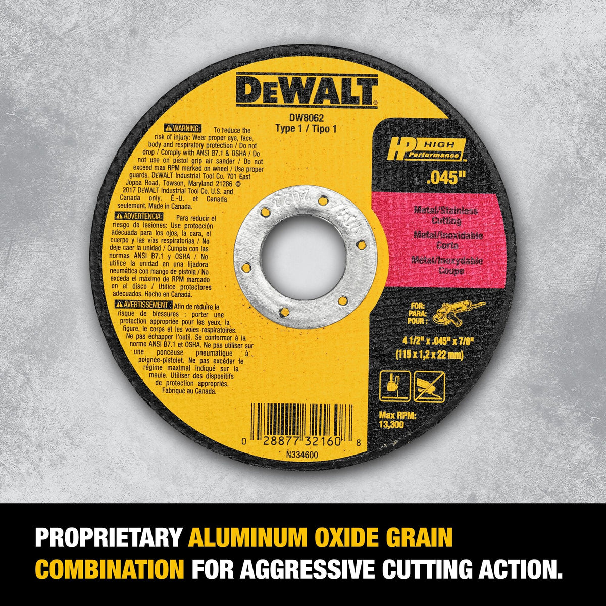 DEWALT Aluminum Oxide 4.5-in 60-Grit Grinding Wheel