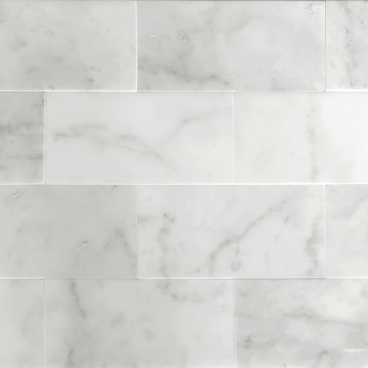 SUNWINGS Subway Carrara White 3-in x 6-in Honed Natural stone Marble Marble look Peel and stick Mosaic Wall Tile product image