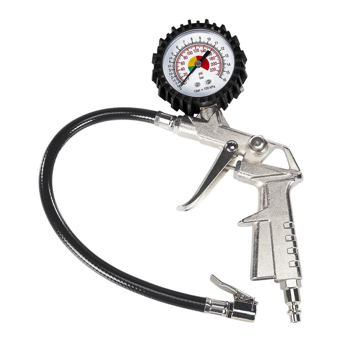 Central Pneumatic Pistol Grip Tire Inflator with Dial Gauge, 220 PSI Max