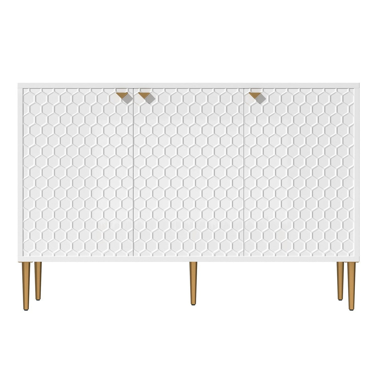 Mondawe 29.5 in. 3-Door Accent Cabinet, White
