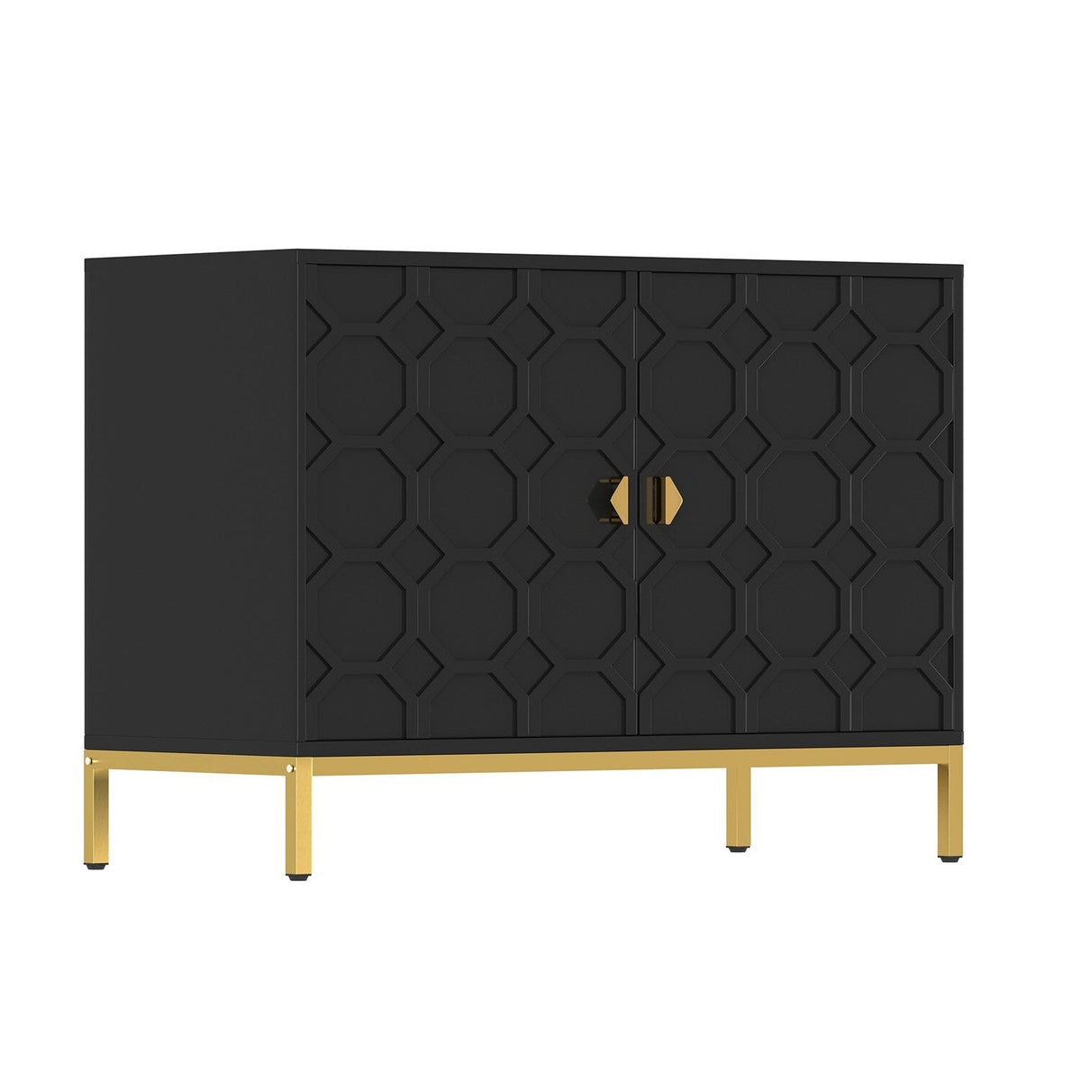 Mondawe 40 in. 2-Door Accent Cabinet Chests, Black