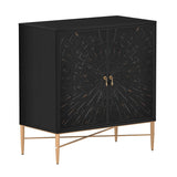 Mondawe 30 in. 2-Door Vintage Accent Cabinet Chests, Black