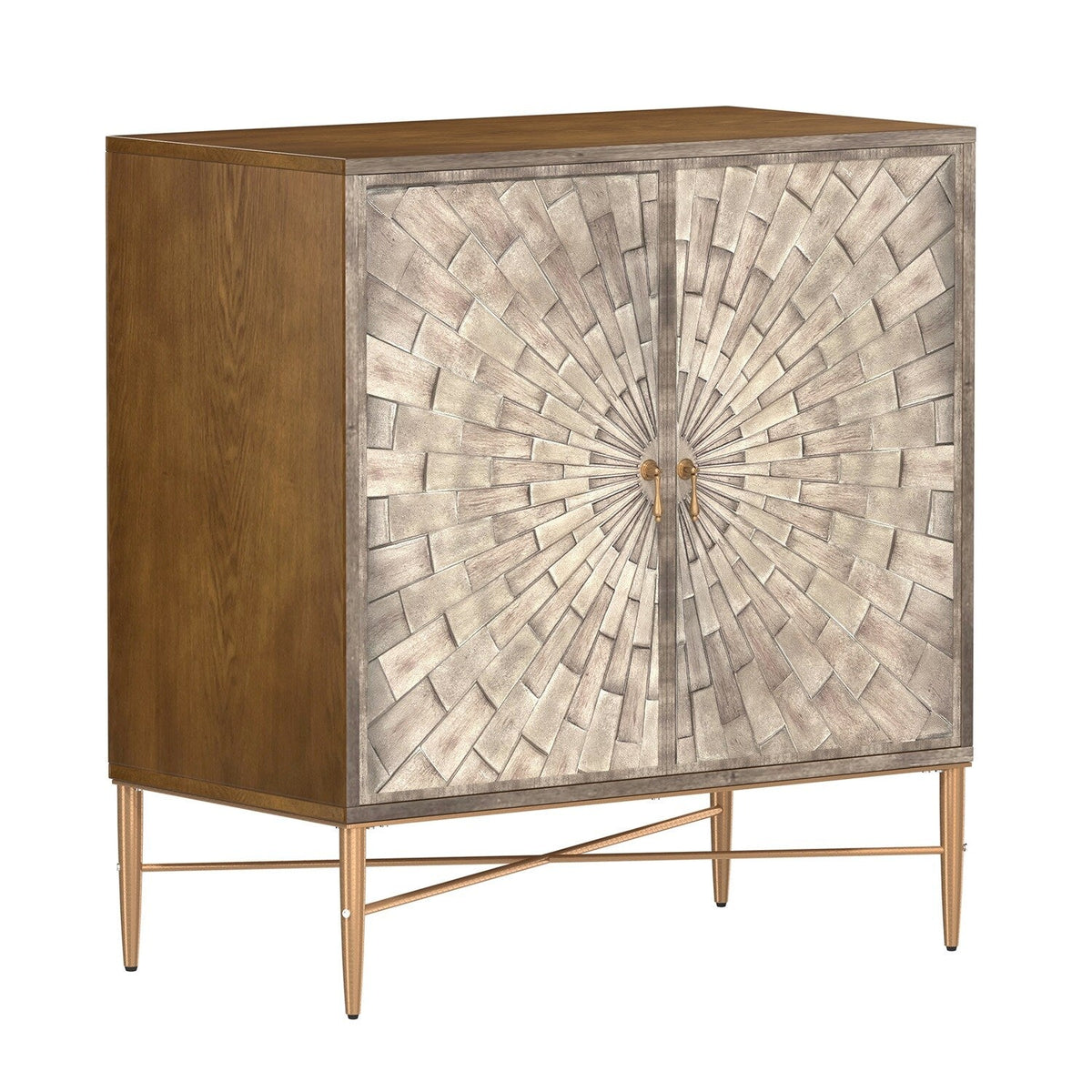 Mondawe 30 in. 2-Door Vintage Accent Cabinet Chests, Brown